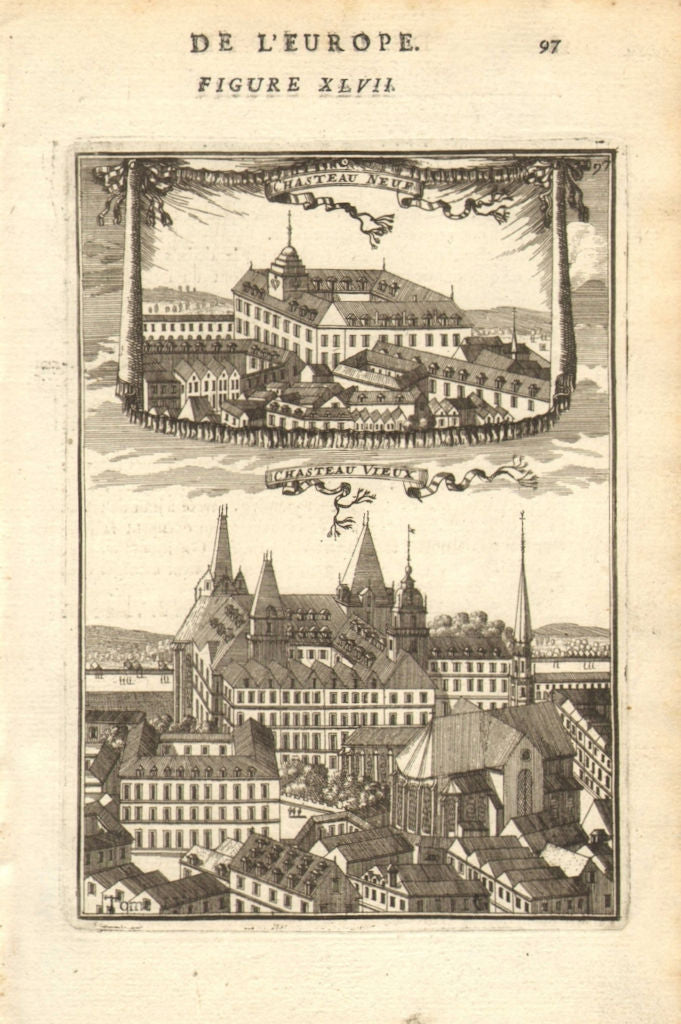 HOFBURG, VIENNA. Imperial Palace. 'Chasteau Neuf; Chasteau Vieux'. MALLET 1683